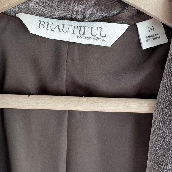 Velvet Belted Blazer Jacket Shawl Collar Plush Beautiful by Lawrence Zarian M - Picture 3 of 13